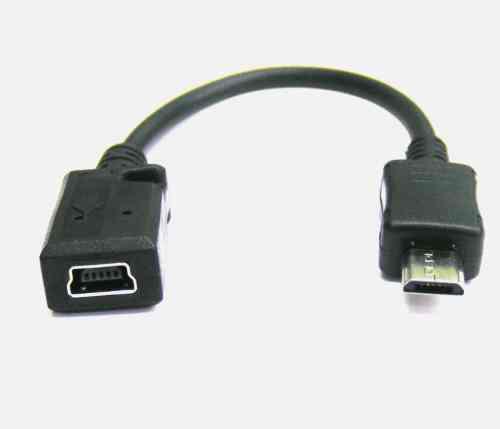 Mini USB F to Micro USB M Short Cable